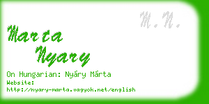 marta nyary business card