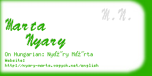 marta nyary business card